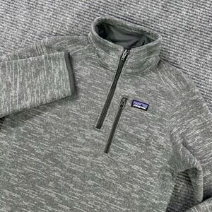 Patagonia Kids Large 12 Better Sweater 1/4 Zip Heather Gray Fleece Pullover